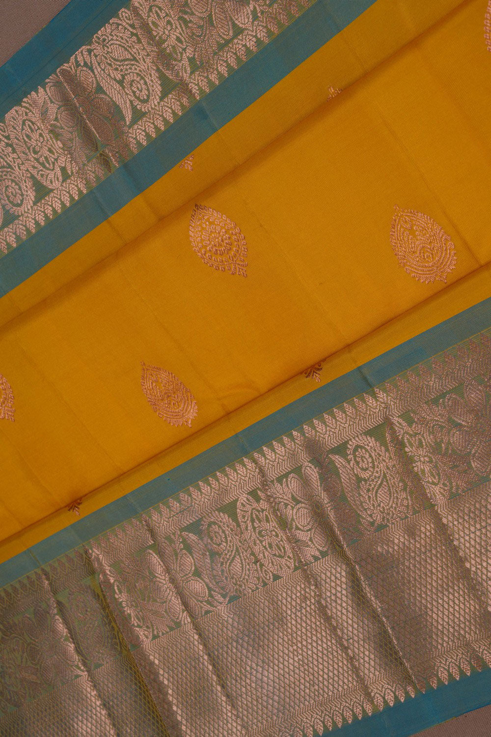 Image of Kanchi Silk Yellow Saree